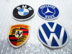 【Spiral】BMW/BENZ/PORSCHE/BENZ ワッペンセット 4PCS 新品/メルセデスベンツ/ポルシェ/