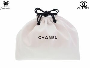 【Used 未使用】シャネル CHANEL ノベルティ マチ付き巾着ポーチ BEAUTE シャネルビューティー コットン100％ 白 ホワイト