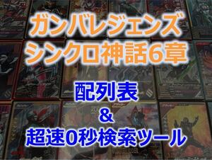 【ガンバレジェンズ】 シンクロ神話6章 配列表 「超速」配列検索ツール付き LR レジェンドレア パラレル カブト クロノス ゲンム ヴラム