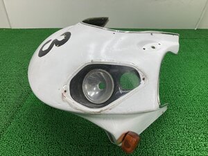 HEARDY製NS-1 アッパーカウル 社外 中古 バイク 部品 AC12 FRP 片目耐久カウル ウインカー 修復素材やカスタム素材に 品薄