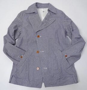 EEL イール 千鳥格子 3ボタン コットン ジャケット 日本製 メンズ 羽織 カジュアル 美品 (M) うす紫 ●S-251