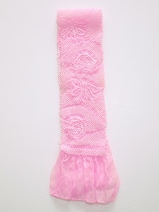 ナイロン絞り子供用帯あげ J7120-22 訳あり 送料無料 七五三用帯揚げ　濃いめのピンク色の絞り柄です