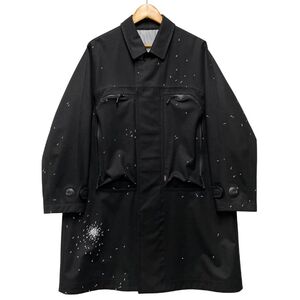 UNDERCOVER アンダーカバー 24AW 品番 UC2D4305 クロスプリント ウール混 ステンカラーコート ブラック サイズ2 正規品 / 36163