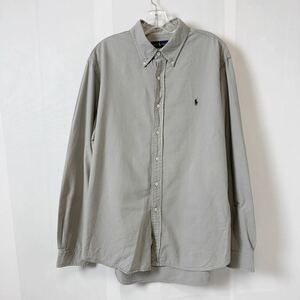 ラルフローレン ボタンダウンシャツ RALPH LAUREN ボタンダウン　灰色グレー　サイズXL メンズ古着