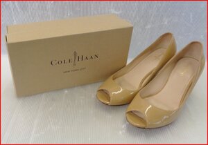 Bana8◆ColeHaan/コールハーン エナメル パンプス D39885 AIR TALIA OT WEDGE60 25.5cm 靴