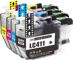 LC411-4PK 全ロット番号対応 brother ブラザー 純正互換インクカートリッジ 4色組 DCP-J926N-W/N MFC-J939DN/DWN J739DN J904N J526N