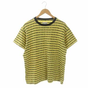 バウワウ BOWWOW 22SS JOHN&YOKO JACQUARD TEE Tシャツ 半袖 コットン S 黄色 イエロー 黒 ブラック /AM ■SH ■OS レディース