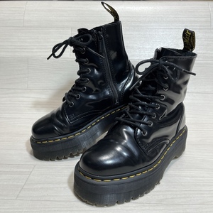 Dr.Martens/ドクターマーチン/JADON/ジェイドン/8ホール/厚底ソール/レースアップブーツ/ショートブーツ/サイドジップ/UK5/ガラスレザー