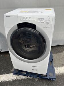 ●SHARP シャープ ドラム式 洗濯乾燥機 ES-S7J-WL 洗濯7kg 乾燥3.5kg 左開き クリスタルホワイト 2024年製 幅59.8cm