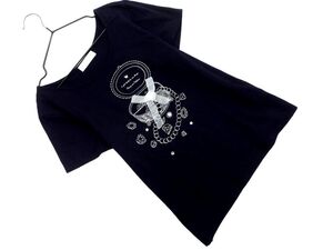 Feroux フェルゥ プリント Tシャツ size2/紺 ■◆ ☆ efc4 レディース