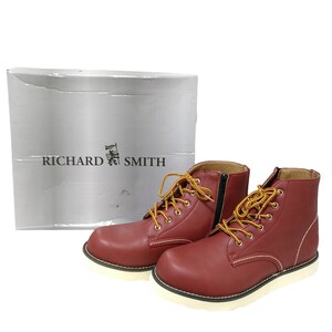 ※HB2 【未使用箱付き】 RICHARD SMITH リチャード・スミス ワークブーツ ショートブーツ サイドジップ レッド 6ホール 軽量 26cm