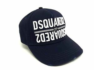 ■新品同様■ DSQUARED2 ディースクエアード コットン100% ベースボールキャップ 帽子 メンズ ネイビー系 AY5116