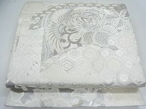 平和屋野田店■六通柄袋帯　鳳凰吉祥花文　プラチナ箔　逸品　nb0846