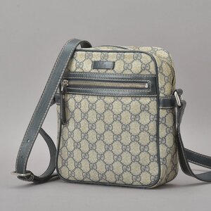 GUCCI グッチ GGスプリーム ショルダーバッグ PVC レザー ネイビー 233268 ポシェット 斜め掛け クロスボディ GGプラス 鞄 Mk.g/a.d