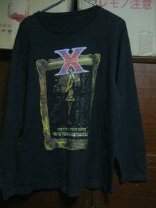 X JAPAN エックス / ON THE VERGE OF DESTRUCTION スタッフTシャツ 長袖 YOSHIKI TOSHI HIDE PATA HEATH TAIJI EXTASY RECORDS 