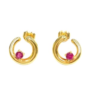 スタージュエリー STAR JEWELRY サークル ピアス ルビー K18 ゴールド