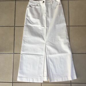 新品タグ 未着 MA miss ashida denim ミスアシダ スリットロングデニムスカート サイズ9 白 日本製