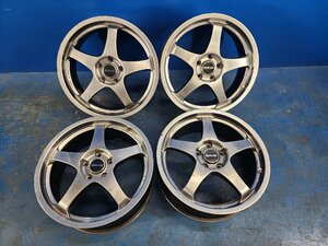 【個人宅配不可】中古 ENKEI エンケイ SPORSH KLOSE 18x7.5J 5H 114.3 18インチ アルミホイール 4本セット (棚3477-601)