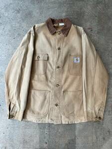 USA製 ブランケット無し！80s90s carhartt チョアジャケット カーハート ワーク カバーオール ブラウンダック 大きいサイズ(XL程)081