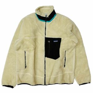 現状品 パタゴニア Patagonia クラシック レトロX ジャケット 23055 11年モデル フリース ベージュ メンズ Lサイズ 古着 [HT24-1111-1]