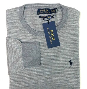 【新品】ラルフローレン ■ コットン クルーネックセーター ■ XL ■ グレー ピマコットン POLO RALPH LAUREN 正規品