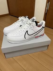 ★ ナイキ スニーカー 限定モデル エアフォース1 リアクト メンズ WHITE BLACK UNIVERSITY RED 27.5cm CD4366-100 新品デッドストック ★