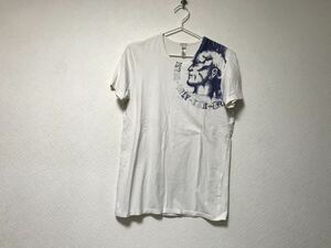 本物ディーゼルDIESELコットンプリントストレッチ半袖Tシャツメンズサーフアメカジミリタリーストリートワークオフホワイト白L