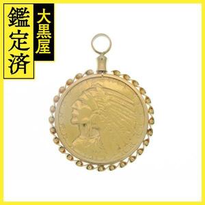 JEWELRY ノンブランドジュエリー コイン ペンダントトップ インディアンコイン 1/25oz K18/K21.6 9.8g【434】