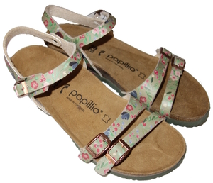 ビルケンシュトック パビリオ / Birkenstock Papillio★ラナ/LANA★小花柄 カーキ地★サイズ38/24.5cm