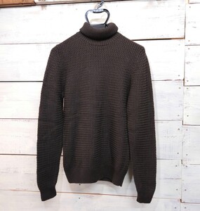 美品☆LARDINI ラルディーニ タートルネック ニット セーター イタリア製 ウール メンズ46 2021-22AW