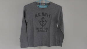 ☆★ AVIREX アヴィレックス U.S.NAVY 古着 灰色/Gray クルーネック 長Ｔシャツ STYLE NO.6143527 サイズXL ネコポス段ボール発送 ☆★