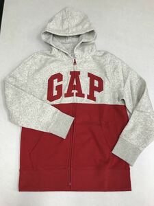 ■ＧＡＰ■新品■160■赤Ｘグレー■ロゴ■パーカー■人気のGAPロゴ・デザイン■ギャップ■5.4-1