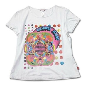 《良品◎》CHRISTIAN LACROIX クリスチャンラクロワ★イラストデザイン*Tシャツ*カットソー*ホワイト*サイズXS(LS360)◆YP