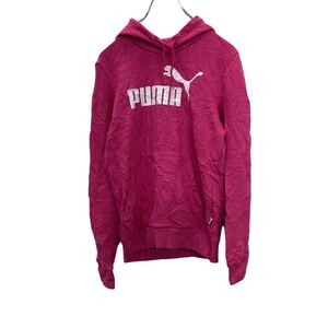 PUMA スウェットパーカー レディース M ピンク プーマ フーディー ロゴ スポーツ プリント スモールサイズ 古着卸 アメリカ仕入 t2201-4489