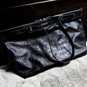 正規 美品 SAINT LAURENT PARIS サンローラン パリ クロコ型押し トートバッグ SAINT LAURENT サンローラン クロコ バッグ 