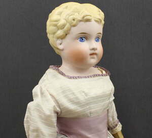 ANTIQUE GERMAN UNTINTED BISQUE DOLL - (dressed as a girl or you dress as a boy) 海外 即決