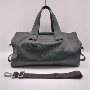 エンポリオアルマーニ　ボストンバッグ　グリーン　レザー　YEMA69　YCF02　AH1U01　20113　EMPORIO ARMANI ◆3109/宮竹店