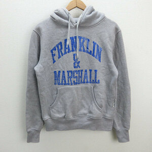 z■フランクリン＆マーシャル/FRANKLIN MARSHALL ロゴプリント プルオーバーパーカ【L】灰色/MENS■6【中古】■