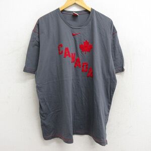 XL/古着 ナイキ NIKE 半袖 ビンテージ Tシャツ メンズ 00s カナダ フロッキープリント 大きいサイズ コットン クルーネック