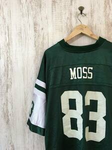 397☆【 NFL NEW YORK JETS MOSS 83番 ゲームシャツ】NFL reebok リーボック ニューヨークジェッツ 2XL アメフト