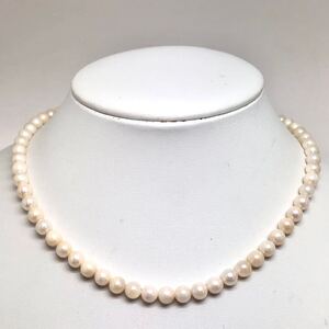 1円〜!!セット売り▲アコヤ本真珠ネックレス&イヤリング▲D 約27.3g 約41.0cm 約6.0-6.5mm珠 pearl necklace jewelry パール DB0/DC0 123