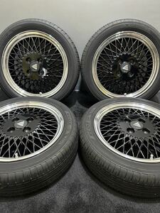 165/55R15 YOKOHAMA/ECOS ES31 20年製 ENKEI ネオクラシック ブラック 15インチ 5J ＋45 100 4H 夏タイヤ 4本 N-WGN N-BOX N-ONE(1-C863)