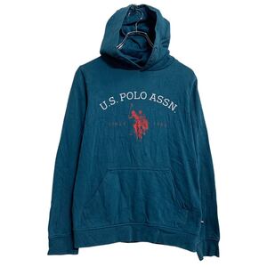 U.S.POLO ASSN. ロゴスウェット パーカー キッズ 130～ ブルー系 ユーエスポロアッスン プルオーバー 古着卸 アメリカ仕入 a611-7793