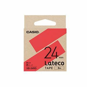 【新品】（まとめ） カシオ ラベルライター Lateco専用詰替用テープ 赤に黒文字 24mm 【×3セット】