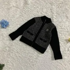 美品　anyFAM エニィファム　セーター　黒グレー　エムブレム　子供服　110