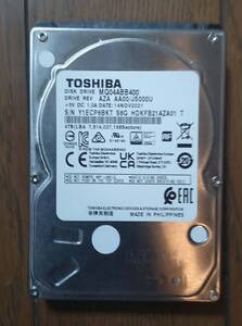 東芝HDD MQ04AB B400(4TB)(2.5インチ,15mm厚)(使用時間 54時間)送料込み