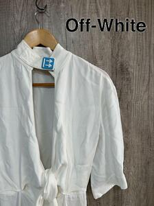 Off-White オフホワイト ドレス ホワイト 5分袖 38 ワンピース