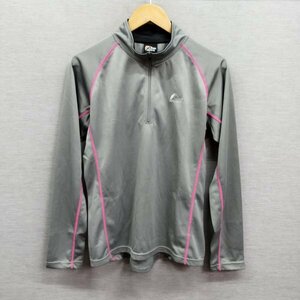 I172 Lowe alpine ロウ アルパイン 長袖 カットソー L グレー DRYFLO ZIP NECK L/S ハーフジップ アウトドア トレッキング クライミング