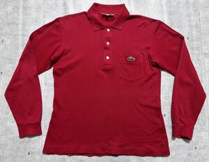 80s ラコステ 長袖 ポケット ポロシャツ 日本ライセンス 80年代　　ヴィンテージ ビンテージ vintage LACOSTE オールド 柳7750