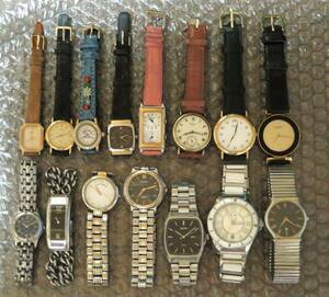 ブランド腕時計おまとめセット 15個/SEIKO JEAN PERRET GUESS LEONARD CITIZEN 等/ビンテージ/メンズ/レディース/ブランド/大量/点/kg